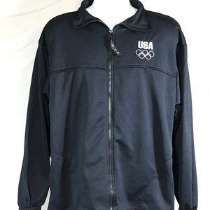 USA Olympics Men's Full Zip Up Navy Blue Jacket